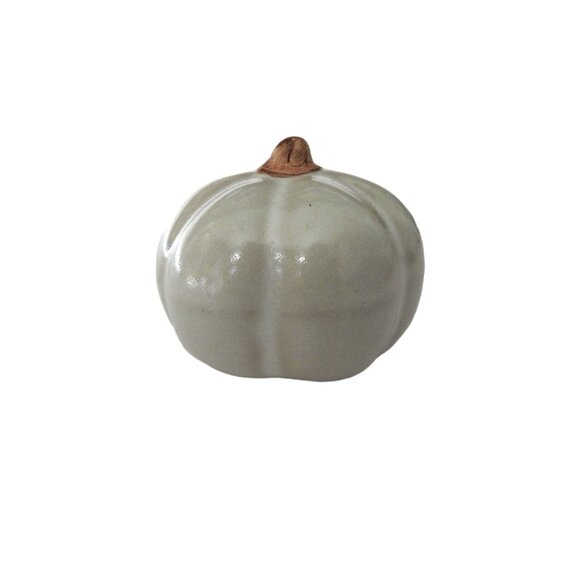 Small Ceramic Gourds Pumpkins Set of 4 Neutral Colors Glaze - Picture 4 of 6